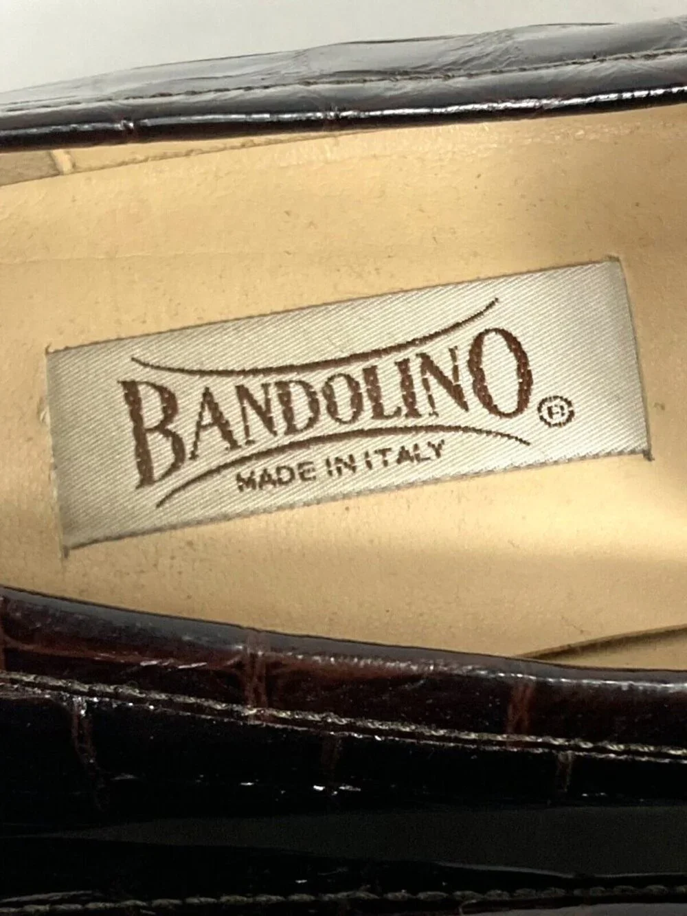 Bandolino Loafers Womens 7.5(M) Brown-Etched Leather-Dress Shoe-#105 Italy Made